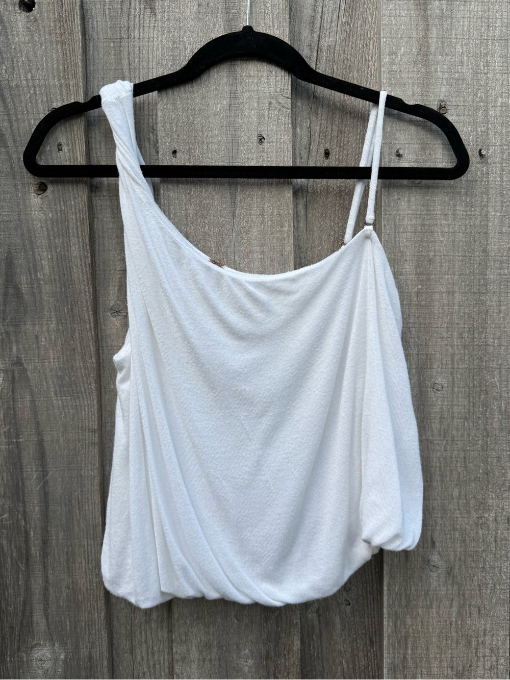 Free People Marina One Shoulder Bubble Hem Tank Top White XS